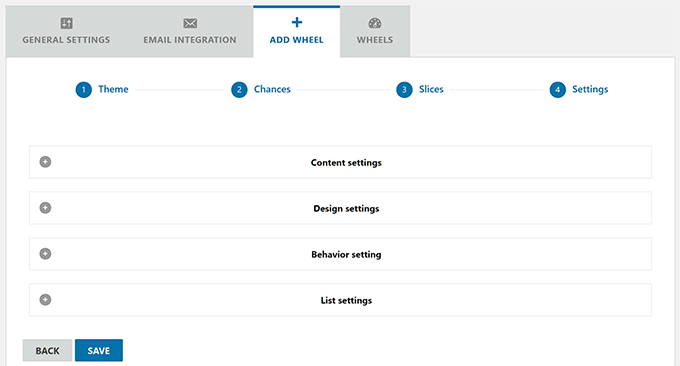 Panoul WP Optin Wheels