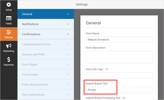 Cambiar el texto del botón de envío Cambiar el texto del botón de envío