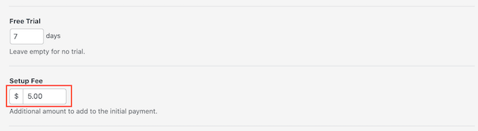 Adding a setup fee to your recurring payment settings Adding a setup fee to your recurring payment settings