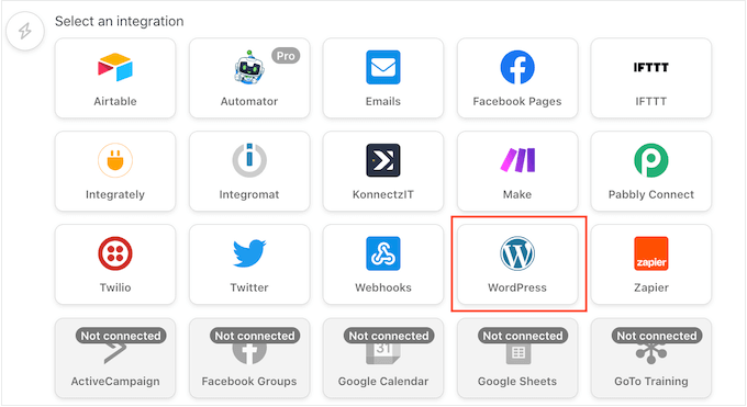 Choosing WordPress as your integration Choosing WordPress as your integration