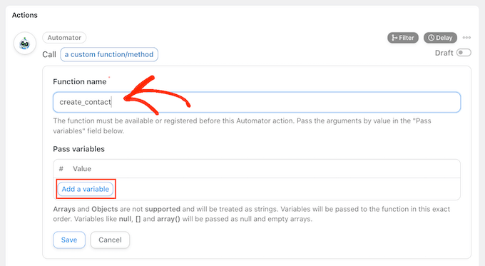 Passing variables to your automated workflow Passing variables to your automated workflow