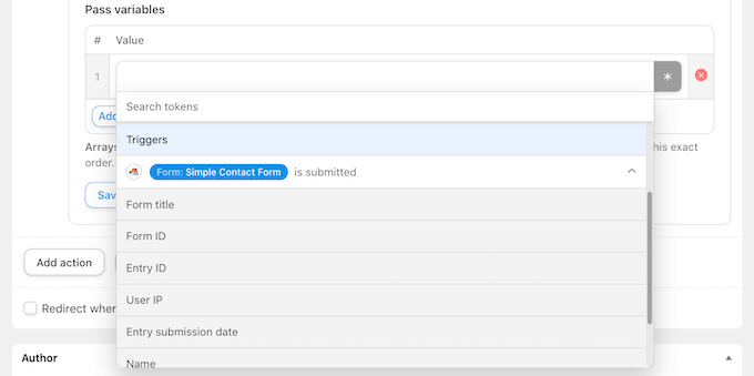 Passing information to an automated workflow in WordPress Passing information to an automated workflow in WordPress