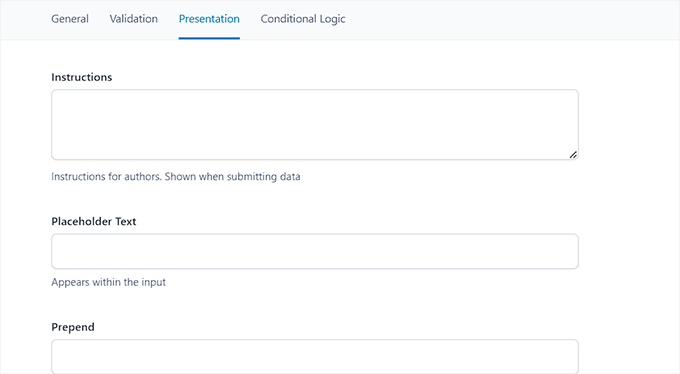 Konfigurieren Sie die Präsentationseinstellungen