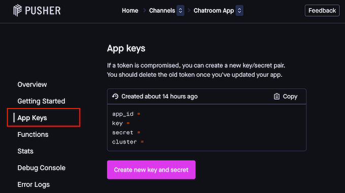 Getting app keys for your WordPress website Getting app keys for your WordPress website