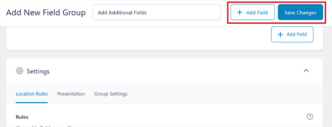 Speichern Sie das zusätzliche Feld