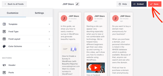 Saving your changes in Smash Balloon Saving your changes in Smash Balloon
