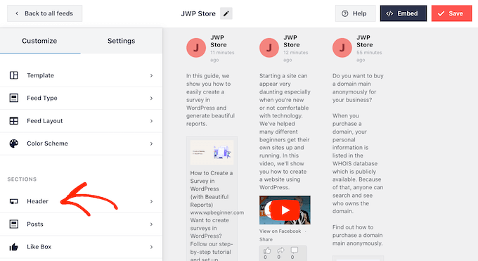 Customizing the header layout with Smash Balloon Customizing the header layout with Smash Balloon