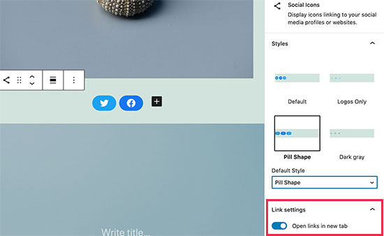 Bloque de iconos sociales en WordPress 5.6