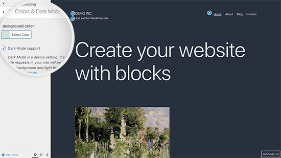 Modo oscuro de Twenty Twenty-One Modo oscuro de Twenty Twenty-One