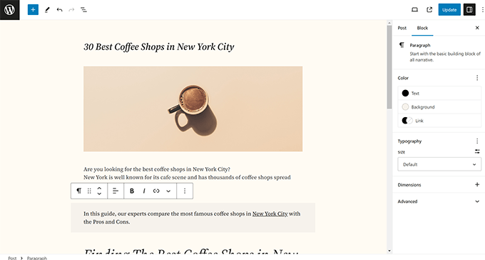 WordPress block editor WordPress block editor