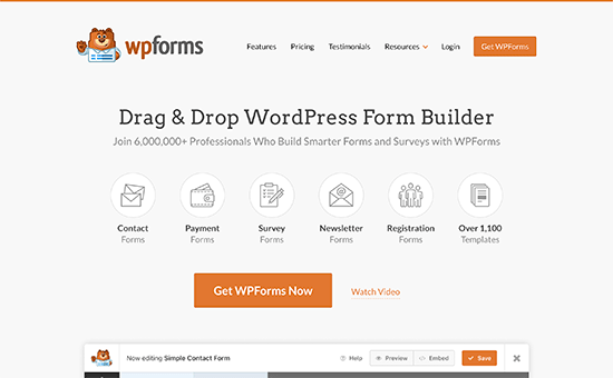 WPForms The WPForms website