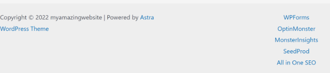 Blogroll in footer widget area Blog roll in footer