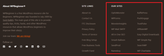 WPBeginnerウェブサイトのブログロール