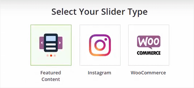 Choose featured content as external slider type