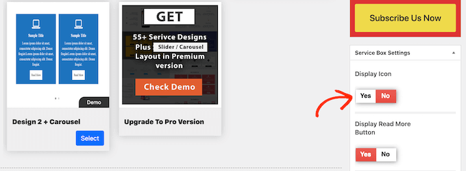 Hide and show the services icon Hide and show the services icon