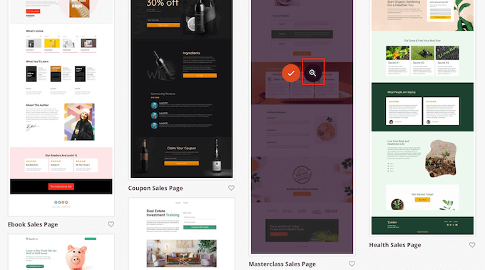 Previewing a SeedProd template Previewing a SeedProd template