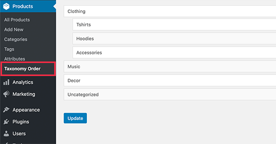 Reorder product categories in WooCommerce Reorder product categories in WooCommerce
