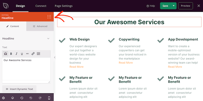 How to add blocks to a services section How to add blocks to a services section