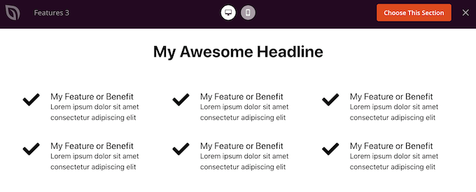 An example section template An example section template