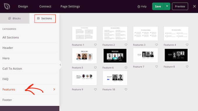 SeedProd 'Features' sections SeedProd 'Features' sections