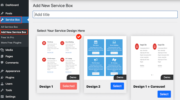 The Service Box Showcase plugin The Service Box Showcase plugin