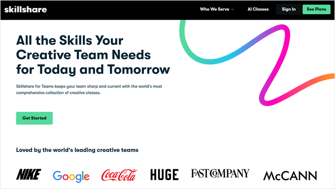 Skillshare homepage