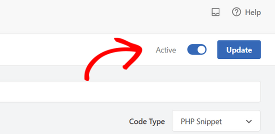 Activate and update snippet in WPCode Activate and update snippet in WPCode