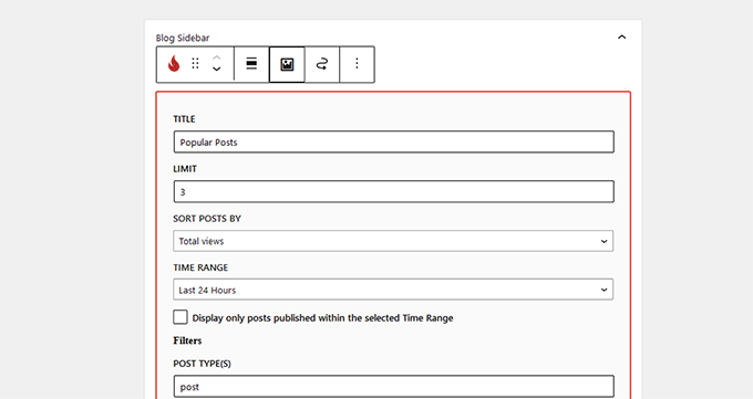 WordPress Popular Posts plugin widget