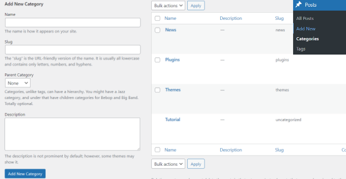 Aggiungi una nuova categoria