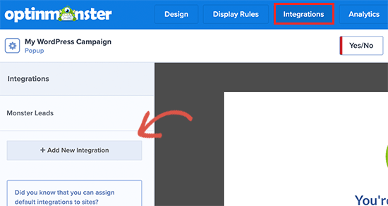 Adicionar nova integração Adicionar nova integração