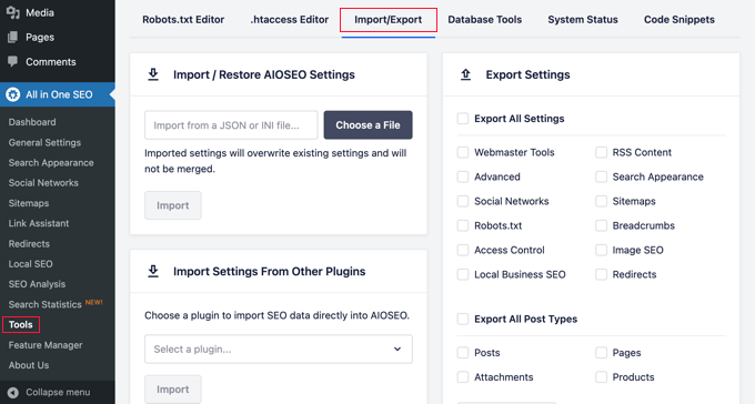 Import export your WordPress SEO data and settings Import export your WordPress SEO data and settings