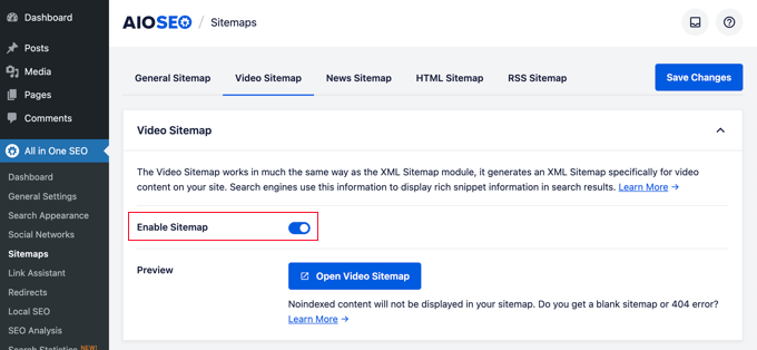 Enabling video sitemaps in All in One SEO for WordPress Enabling video sitemaps in All in One SEO for WordPress