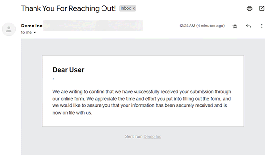 Confirmation email preview Confirmation email preview