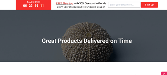 ジオロケーションターゲティングによってトリガーされるカウントダウンタイマー付きフローティングバナー ジオロケーションターゲティングによってトリガーされるカウントダウンタイマー付きフローティングバナー