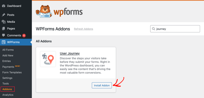 Install user journey addon in WordPress Install user journey addon in WordPress