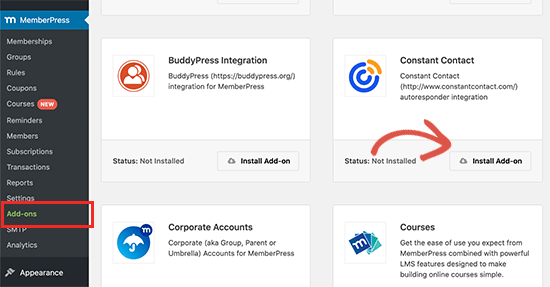 Instalar add-on de e-mail marketing Instalar add-on de e-mail marketing