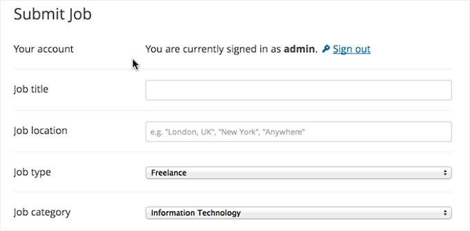 Formulaire des offres d'emploi