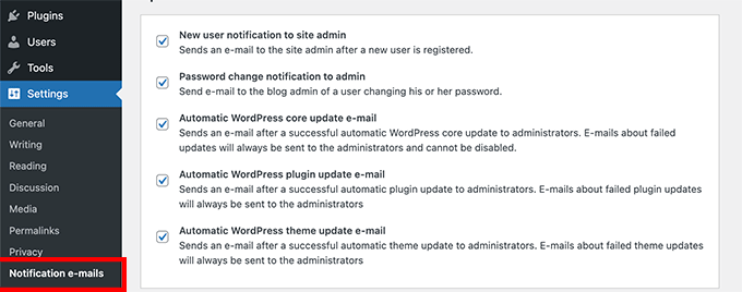 Disable email notifications Disable email notifications