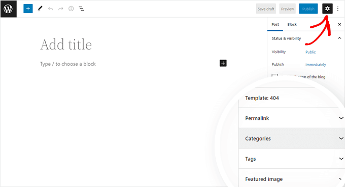 dove trovare le categorie durante la modifica di un post