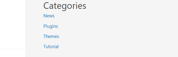 Anteprima delle categorie nella barra laterale