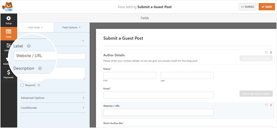 Adding a website/URL field