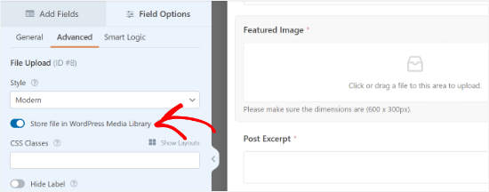 Store files in media library