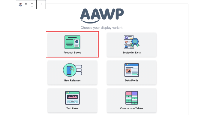 Adding an AAWP Block in the WordPress Content Editor