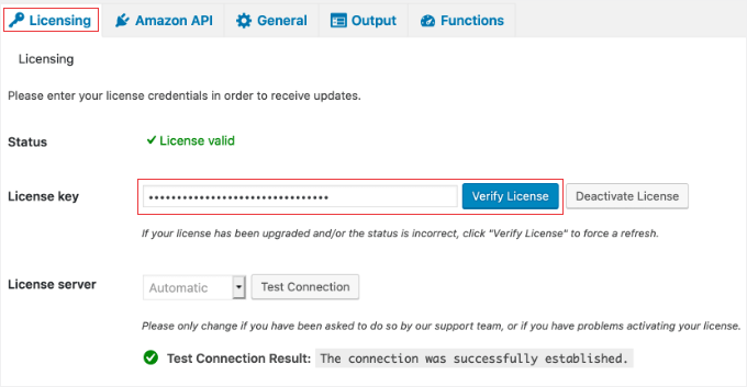 Verifying the AAWP License Key