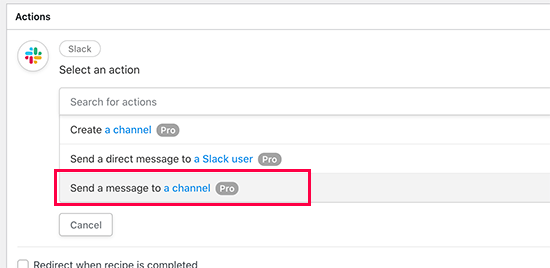 Choose the action even for your recipe Choose the action even for your recipe