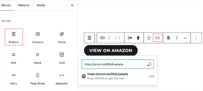 Adding an Amazon Affiliate Button
