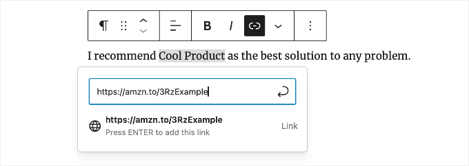 Adding an Amazon Affiliate Link