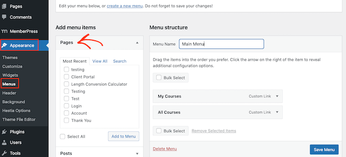 WordPressのメニューエディター