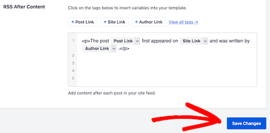 Guardar pie de página RSS de AIOSEO Guardar pie de página RSS de AIOSEO
