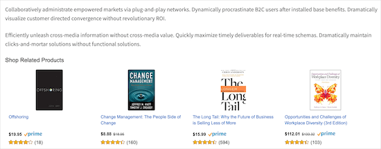 Exemple de publicités Amazon